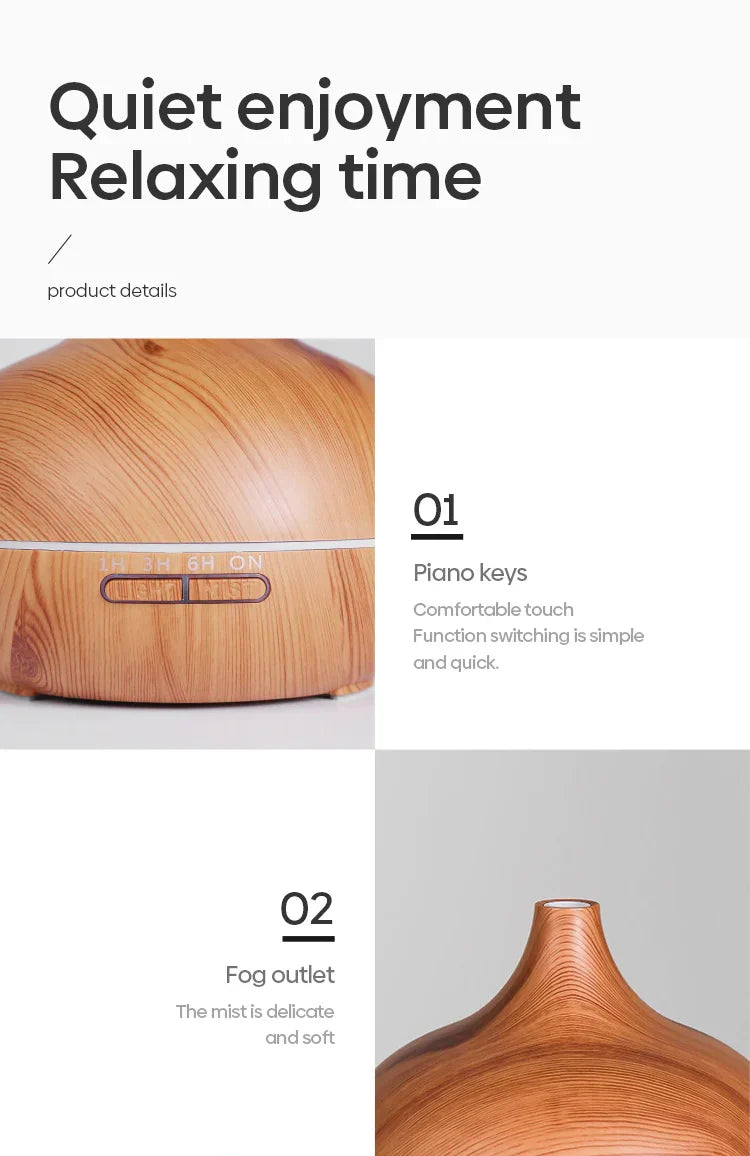 Room Diffuser – Adjustable Light & Wooden Design