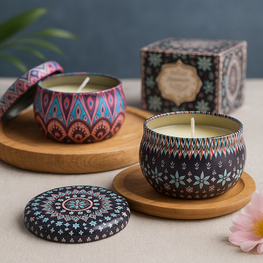 Scented Soy Candles in Vintage-Style Decorative Jars