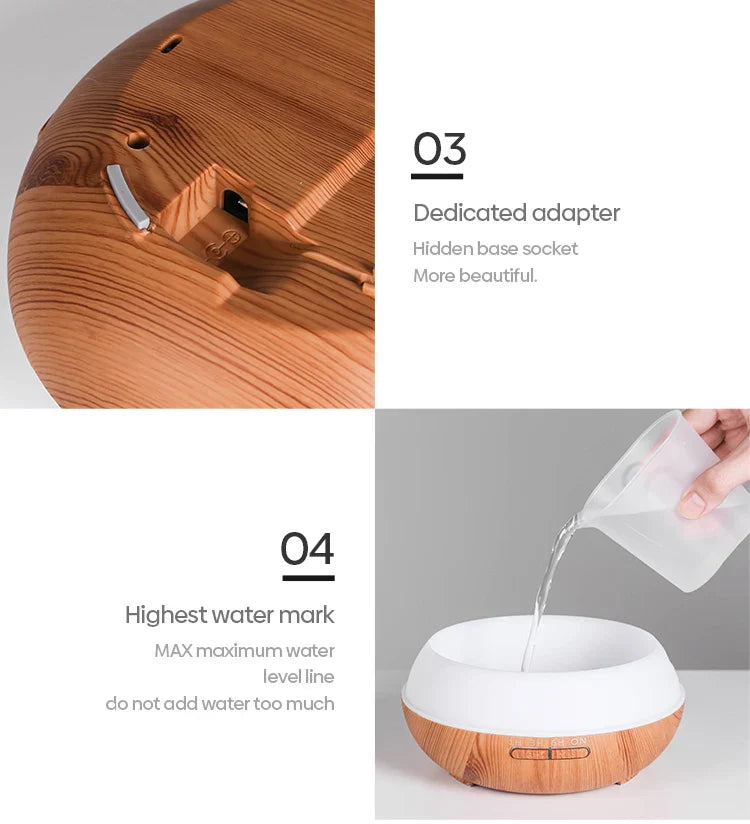 Room Diffuser – Adjustable Light & Wooden Design